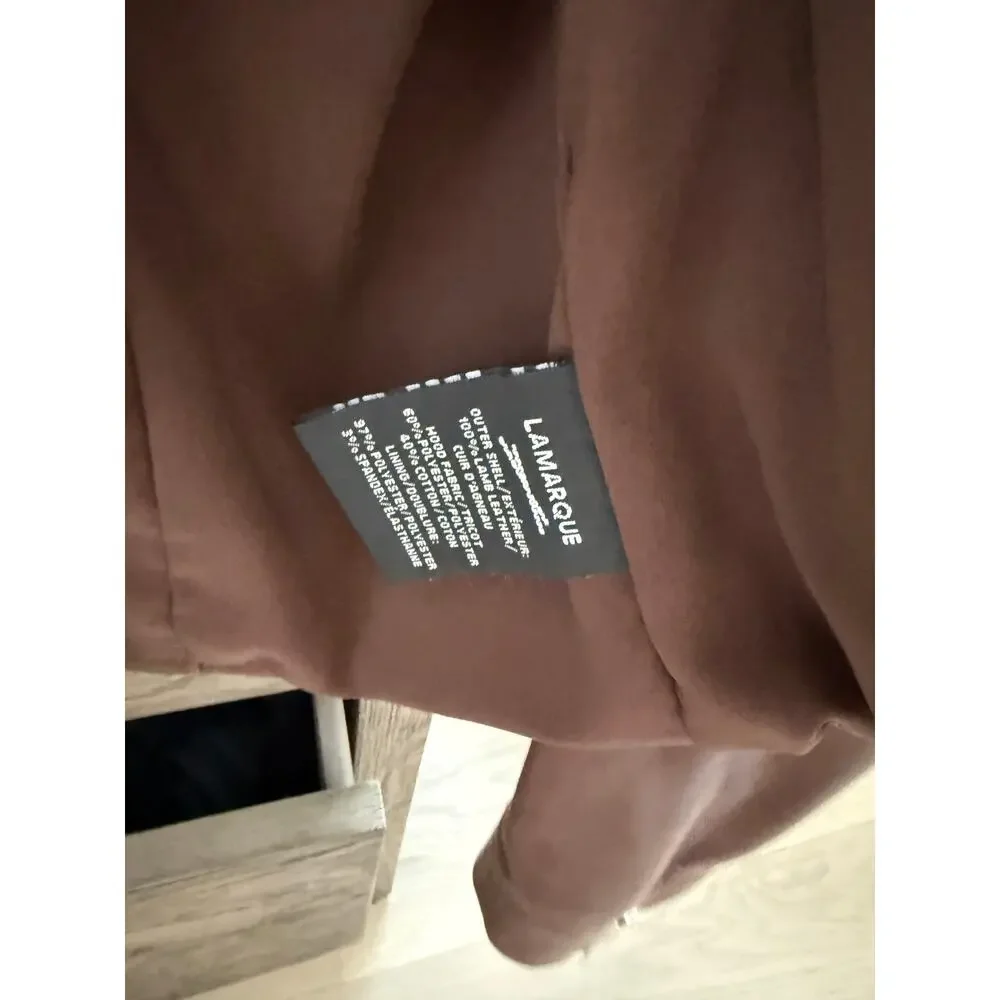 LAMARQUE HOLY Leather Biker Jacket with Removable Hood - Picture 10 of 13